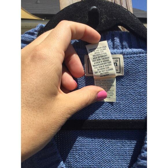 Vintage L.L.Bean Mens V-neck Sweater Vest Size XXL Tall Blue Emo Cotton Preppy - Picture 6 of 6